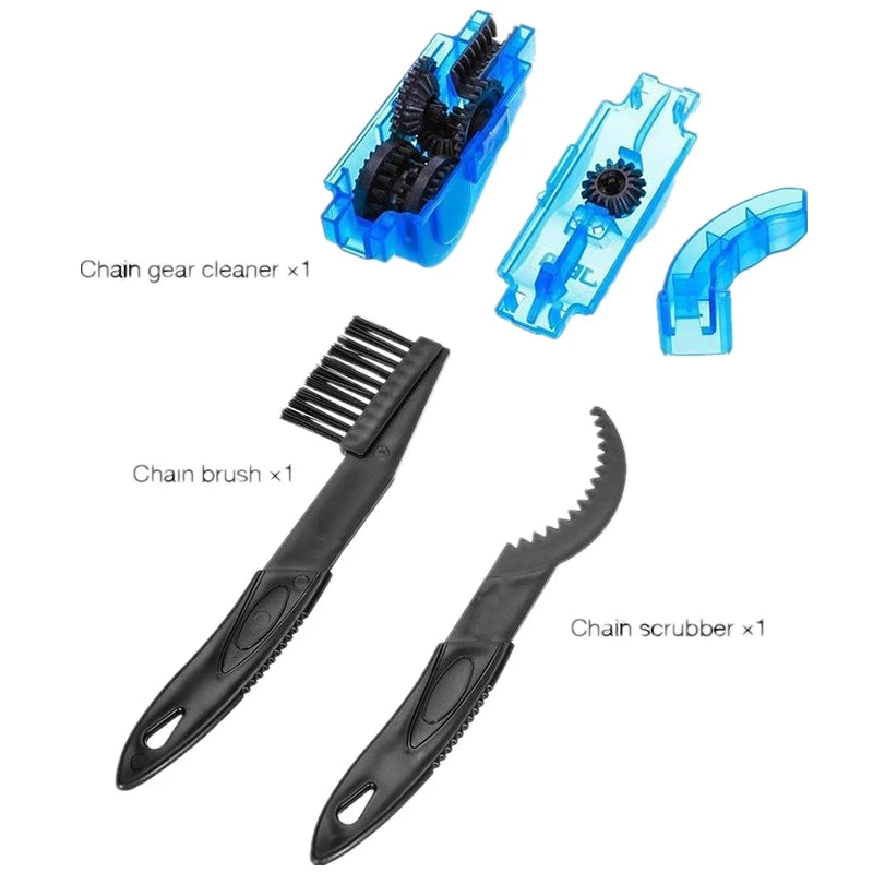 Portable Bike Chain Cleaner Kit Brush Scrubber Tool for MTB Road Cycling