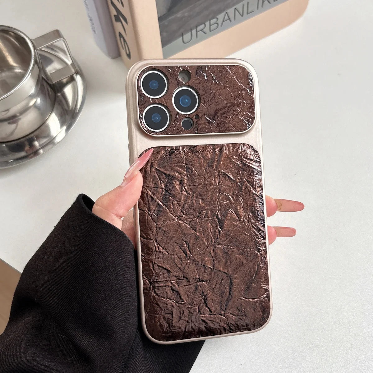 Retro Petal Flower Case for iPhone 13-17 Pro Max Large Window Shockproof Cover