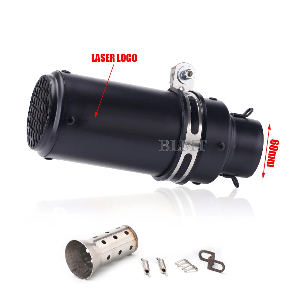 Universal Stainless Steel Slip-On Exhaust Muffler Carbon Look with DB Killer 51-60mm