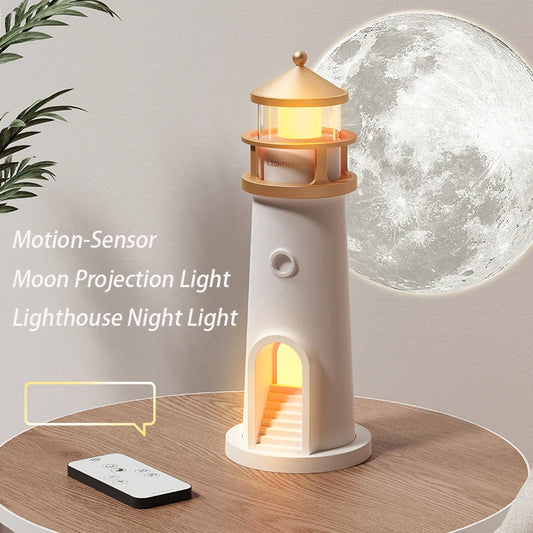 Moon Night Light Projection Lamp Bluetooth Remote Control Music Lighthouse