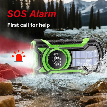 Emergency Crank Solar Radio 5000mAh Portable AM FM Bluetooth Waterproof LED Flashlight - EXPROTAS