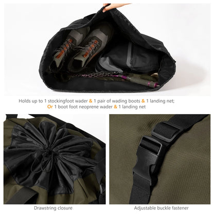 Foldable Fishing Wader Bag BASSDASH FP08 Changing Mat Boot Storage Shoulder Strap