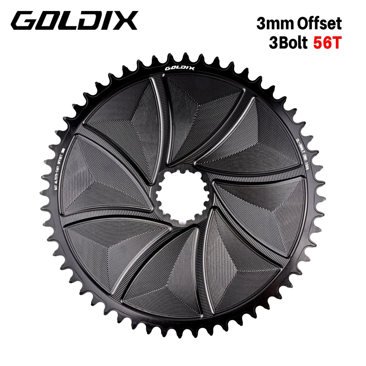 Narrow Wide Chainring 3-Bolt 3mm Offset for Goldix MTB Road Crankset