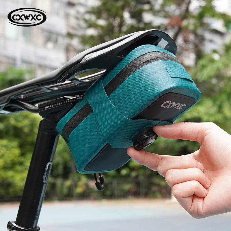 Waterproof Bike Saddle Bag CXWXC 0.6L TPU Hard Shell BOA Tail Pouch