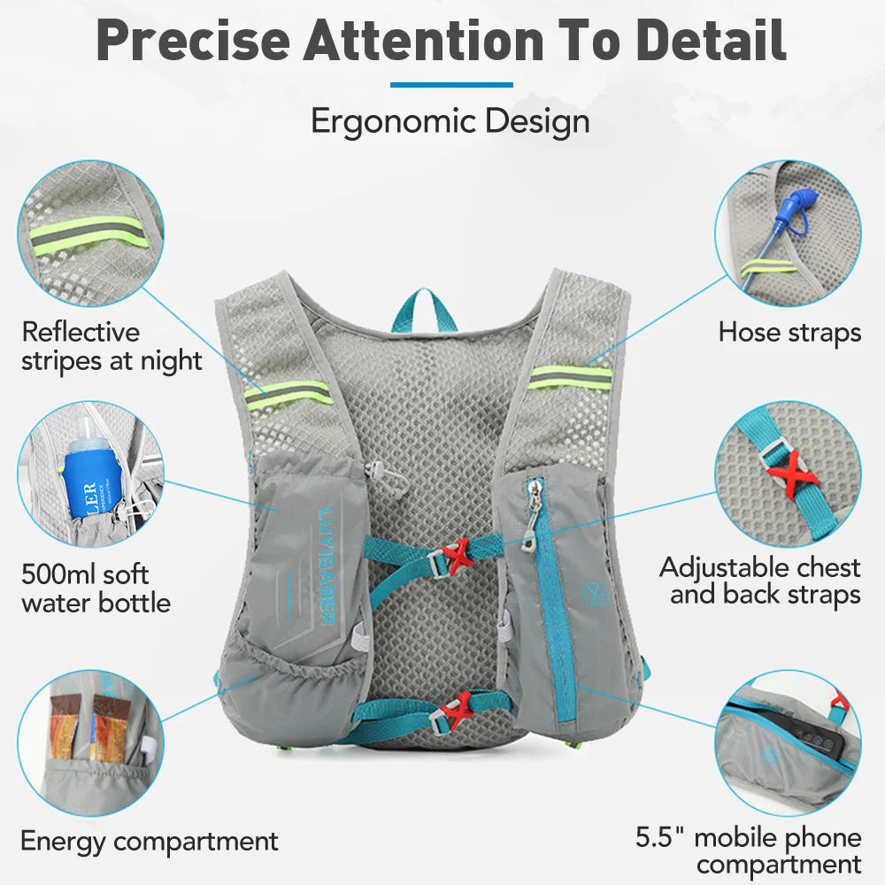 Ultralight Trail Running Hydration Vest Backpack for Marathon Racing Hiking - EXPROTAS