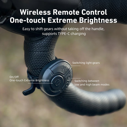 Wireless Remote Bike Headlight 1600 Lumen GoPro Hanging Light Reflector