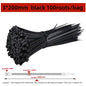 100Pcs Nylon Cable Ties Self-locking Fastening Straps for Home Office