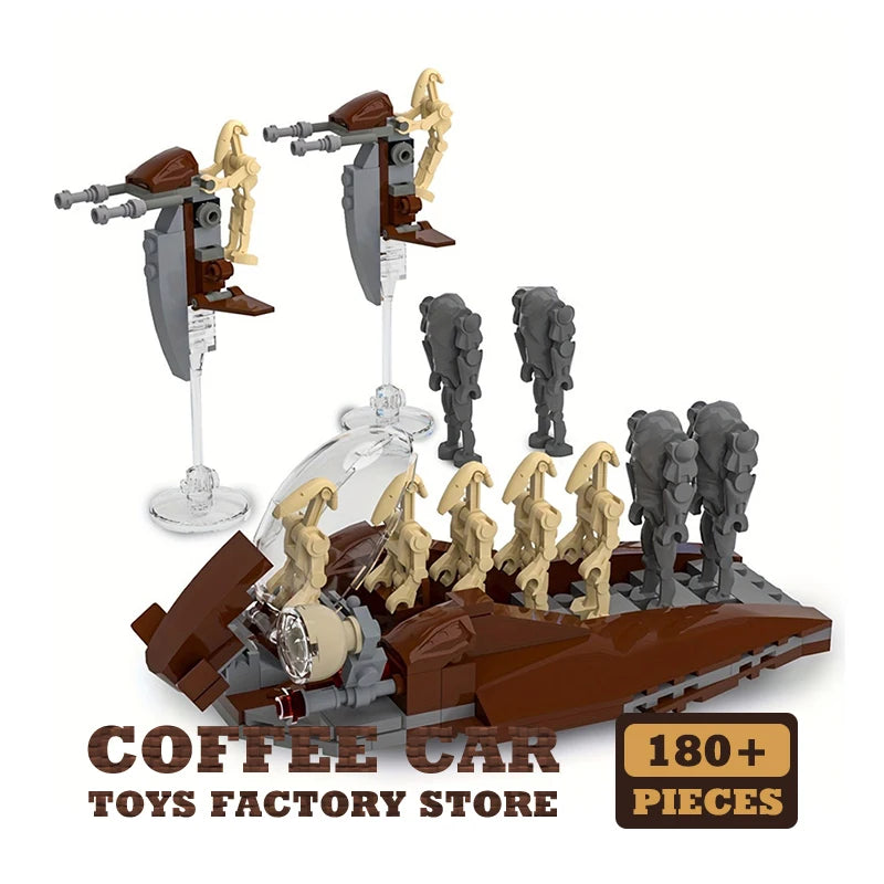 MOC Space War Transport Car 3D Model Robot Attack Craft Building Blocks Toy Gift