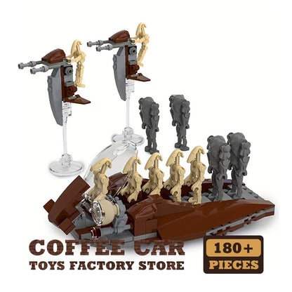 MOC Space War Transport Car 3D Model Robot Attack Craft Building Blocks Toy Gift