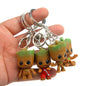 4pcs Baby Groot Keychain Figure Set 5cm Marvel Guardians of the Galaxy Models