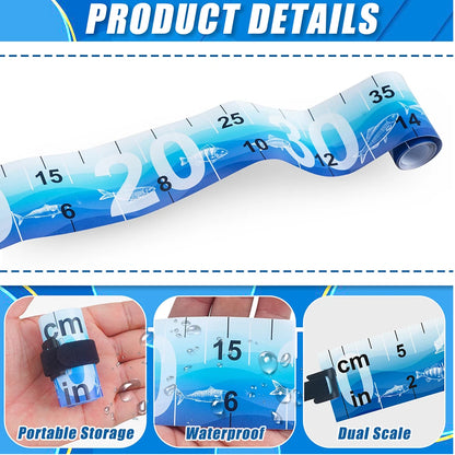 1Pcs Waterproof Fishing Measuring Tape Ruler 90cm Foldable Sticker