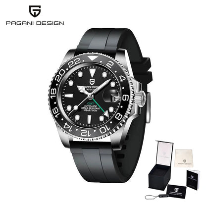 PAGANI Design PD-1662 Men’s Automatic Watch Stainless Steel Ceramic Bezel Waterproof