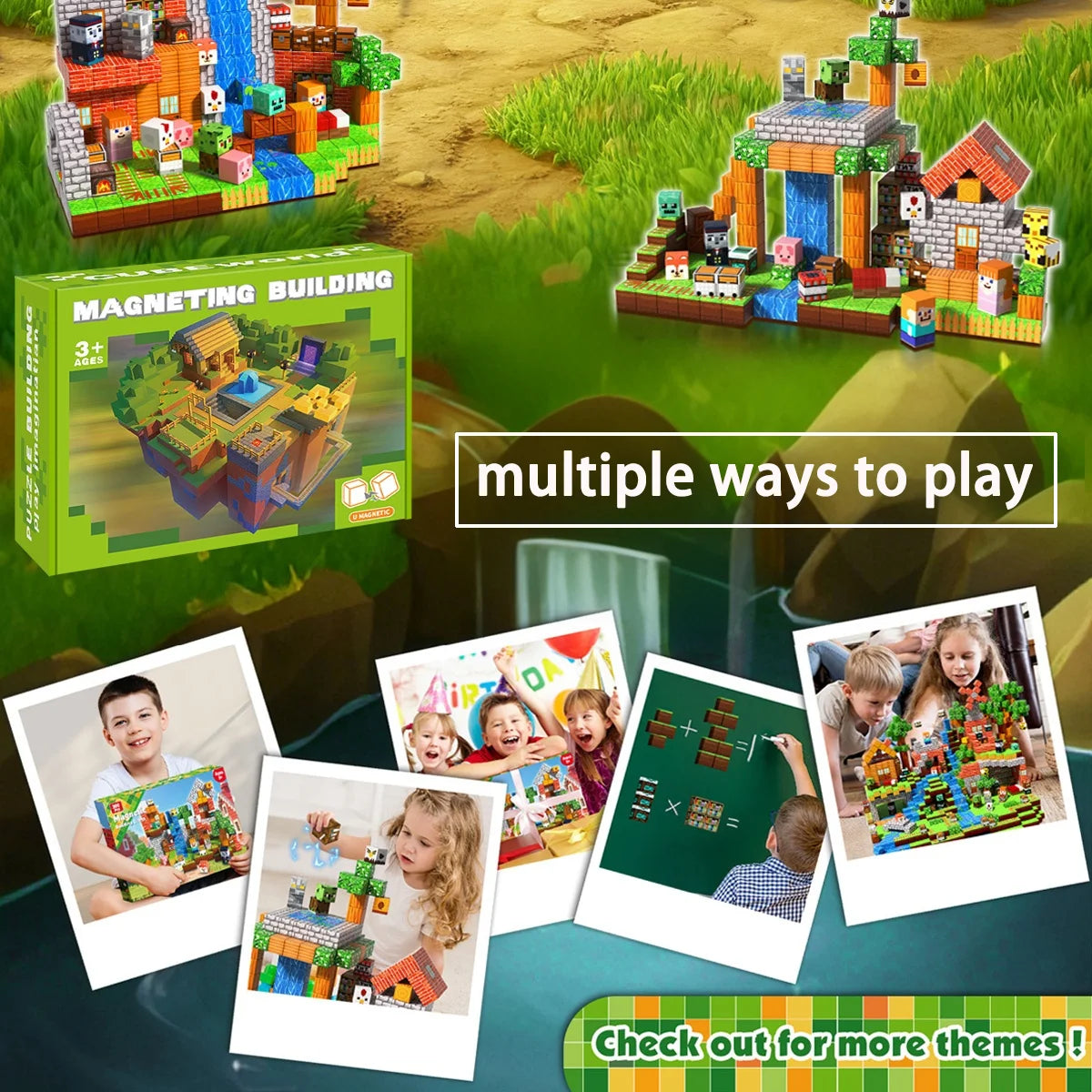300PCS Magnetic Building Block Toy Educational Kids Construction Set