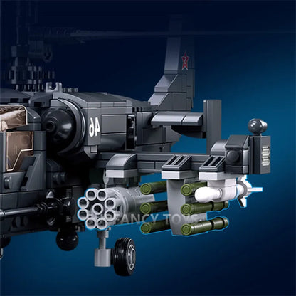 913PCS KA-52S Helicopter Gunship Model Bricks Coaxial Inversion Weapon Creative Building Blocks Educational Toys for Children-EXPROTAS