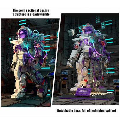 City Purple Space Astronaut Robot Model Building Blocks Aerospace Spaceman Mecha With Lights MOC Bricks Education Toys Kids Gift-EXPROTAS