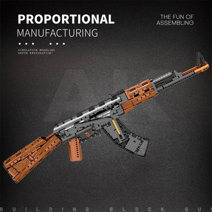 AK47 Assault Rifle Model Building Blocks Military Army Weapon Shootable Imitation Gun Bricks Children’s Holiday Gifts DIY Toys-EXPROTAS