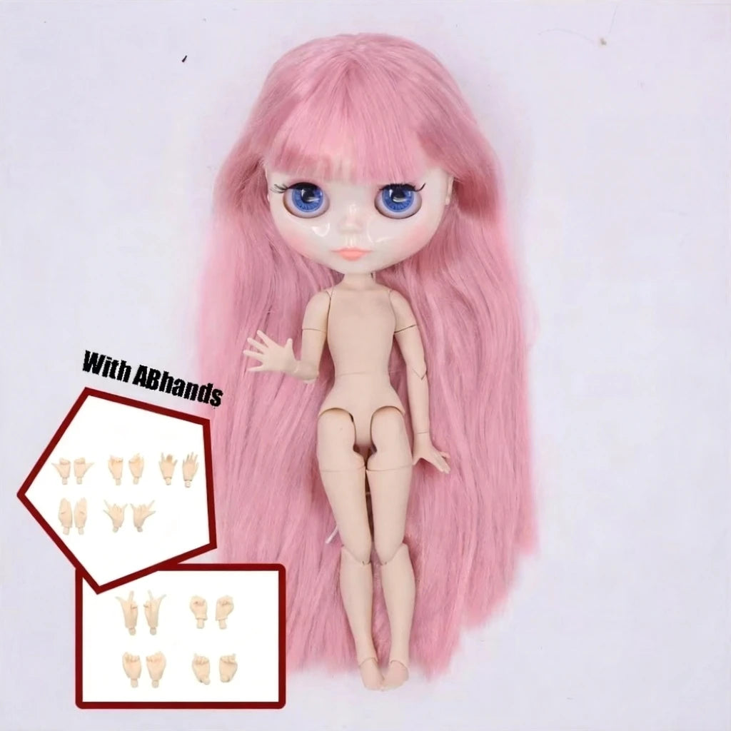 ICY DBS Blythe Doll White Skin Joint Body Long Colourful Hair Glossy Face