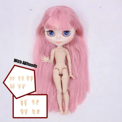 ICY DBS Blythe Doll White Skin Joint Body Long Colourful Hair Glossy Face