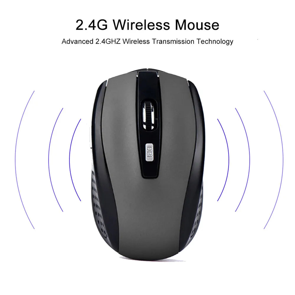 Optical Wireless Mouse Slim 2.4G Gaming Mini Mice for Laptop PC DPI1600