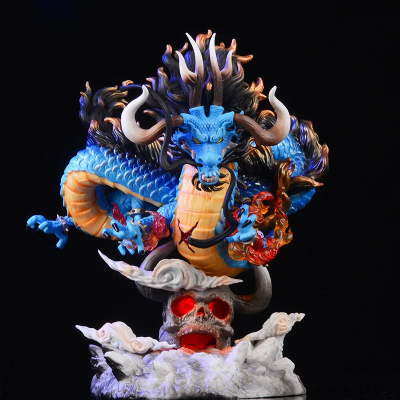 22cm One Piece Anime Figure GK Kaido Dragon Form Four Emperors With Lamp PVC Action Figure Model Dolls Antistress Toy For Gift-EXPROTAS