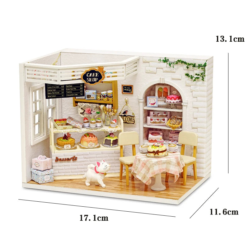 DIY Miniature Dollhouse 3D Puzzle Kit with Furniture & LED Lights Room Decor Gift - EXPROTAS