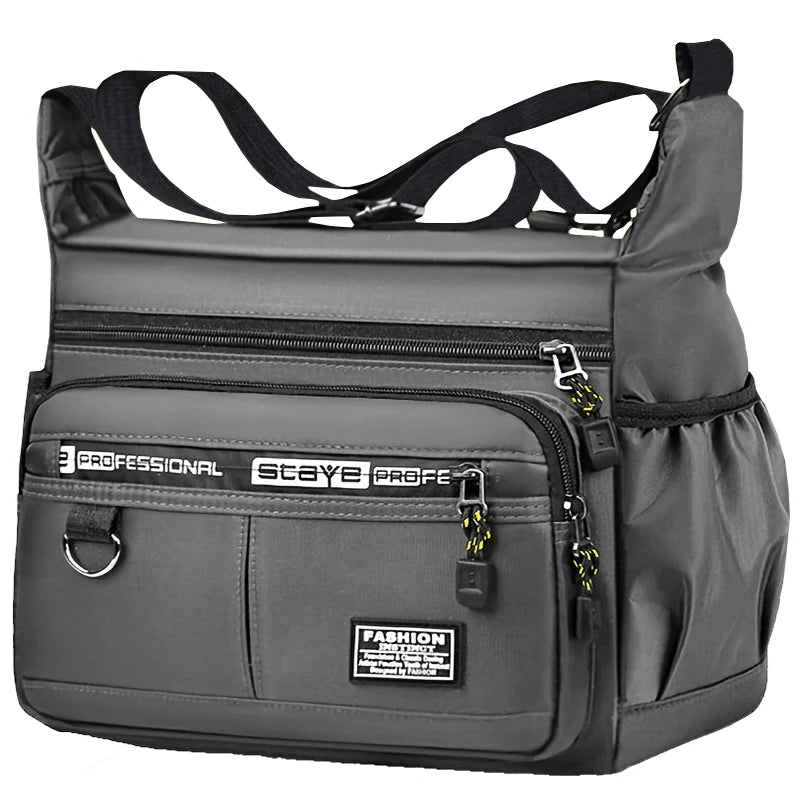 Men's Cross-body Bag with Adjustable Shoulder Strap & Multi-layered Pockets
