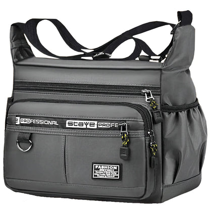 Men's Cross-body Bag with Adjustable Shoulder Strap & Multi-layered Pockets