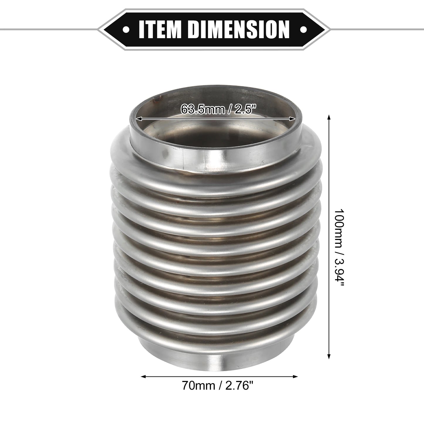 UXCELL Exhaust Flex Pipe | 38/45/50/60mm Bellows Connector Stainless Universal