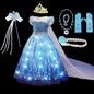 Disney Elsa Role Playing Dress Light Up Kids Halloween Frozen Carnival Apparel Girls Birthday Elsa Princess Glowing Vestidos-EXPROTAS