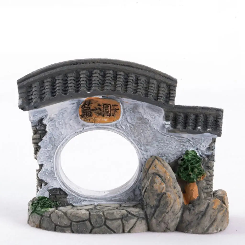 1PCS Mini House Model Resin Ornament for Garden Landscaping Decor