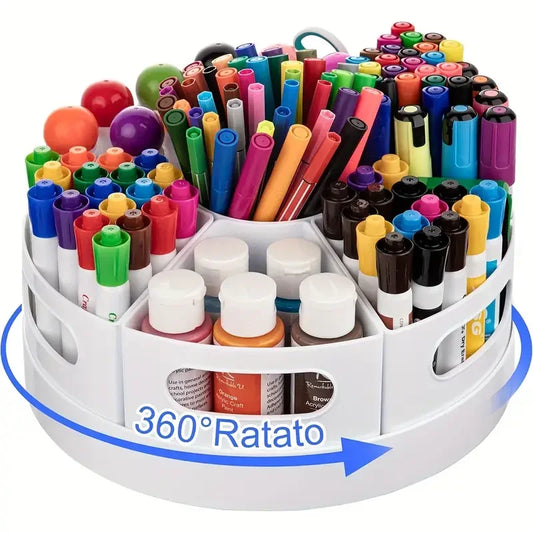360° Rotating Desk Organizer Pen Holder Office Storage Tidy Stationery