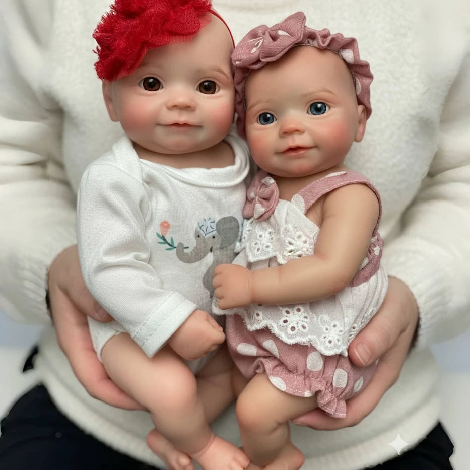 25cm Silicone Reborn Girl Doll Open Mouth Washable Body 3D Painted Skin