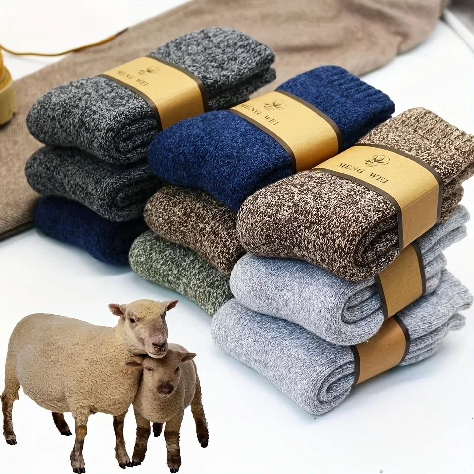 3/5 Pairs Thick Towel Mid-Calf Warm Socks for Winter Snow Boots