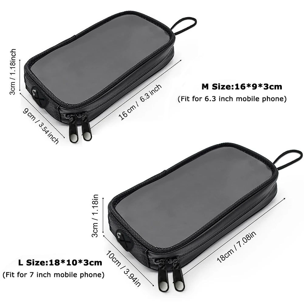 Motorcycle Magnetic Fuel Tank Bag Clear Phone Holder Waterproof Seat Pouch