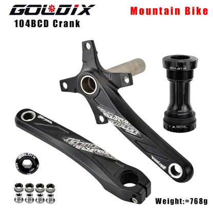 GOLDIX MTB Crankset 104BCD with Narrow Wide Chainring Round or Oval Options - EXPROTAS