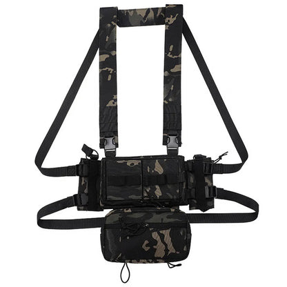 MOLLE Chest Rig Dangler Pouch Camo Vest Tactical Hunting Airsoft Training Bag