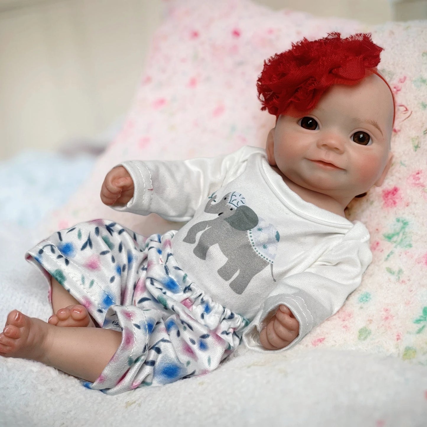 25cm Silicone Reborn Girl Doll Open Mouth Washable Body 3D Painted Skin
