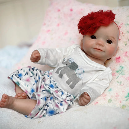 25cm Silicone Reborn Girl Doll Open Mouth Washable Body 3D Painted Skin