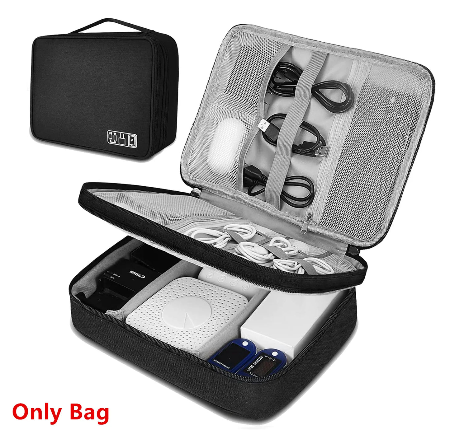 Digital Electronic Organizer Waterproof Portable USB Cable Storage Bag