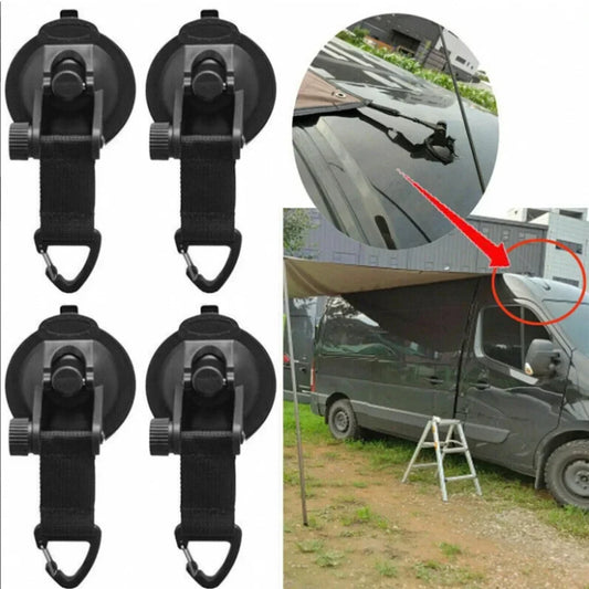 4PCS Suction Cup Hooks for Car Tent Awning Camping Anchors Side Securing