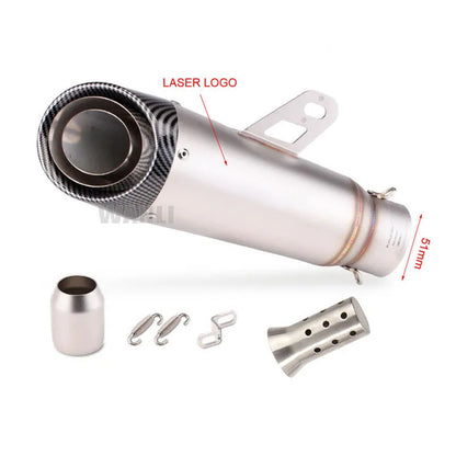 Universal Motorcycle Slip-On Exhaust Muffler with DB Killer (51–60mm Inlet) - EXPROTAS