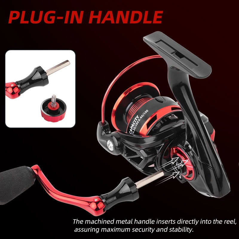 BILLINGS 1000-7000 Series Spinning Fishing Reel, 12KG Drag, Metal Spool