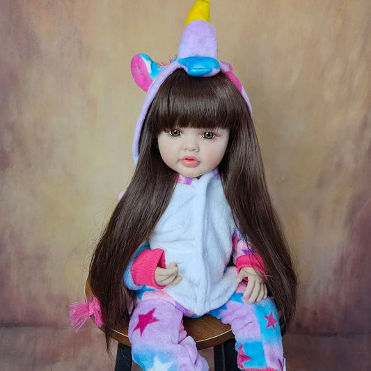 BZDOLL Lifelike 55cm 22inch Reborn Baby Girl Doll With Full Soft Silicone Body Alive Newborn Princess Toddler Bebe Birthday Gift-EXPROTAS