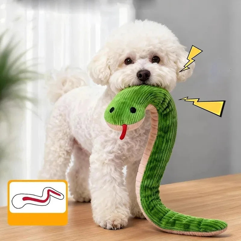 16.5 Inch Interactive Dog Snake Kick Toy for Indoor Cats - Soft Plush