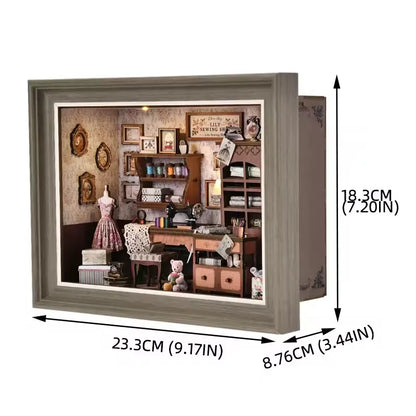 DIY Wooden Book Nook Mini Dollhouse 3D Puzzle Kit Bookshelf Insert Decor Gift - EXPROTAS