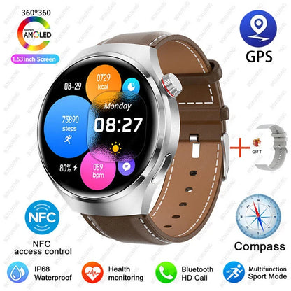 For Huawei GT4 PRO Smart Watch Men Watch 4 Pro AMOLED HD Screen Bluetooth Call GPS NFC Heart rate waterproof SmartWatch 2024 New-EXPROTAS