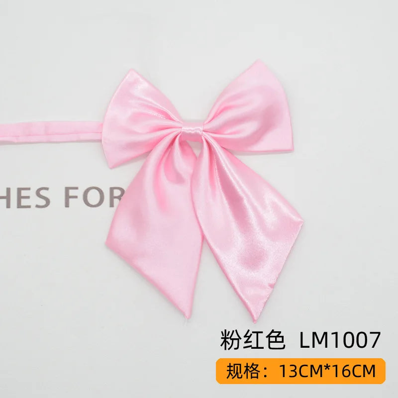Women Butterfly Bow Ties Solid Silk Necktie Formal Accessory for Events