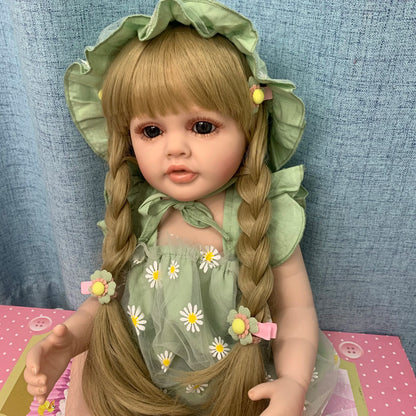 BZDOLL 55 CM 22 Inch Soft Silicone Reborn Baby Bath Doll Toy Realistic Princess Toddler Beautiful Bebe Girl-EXPROTAS
