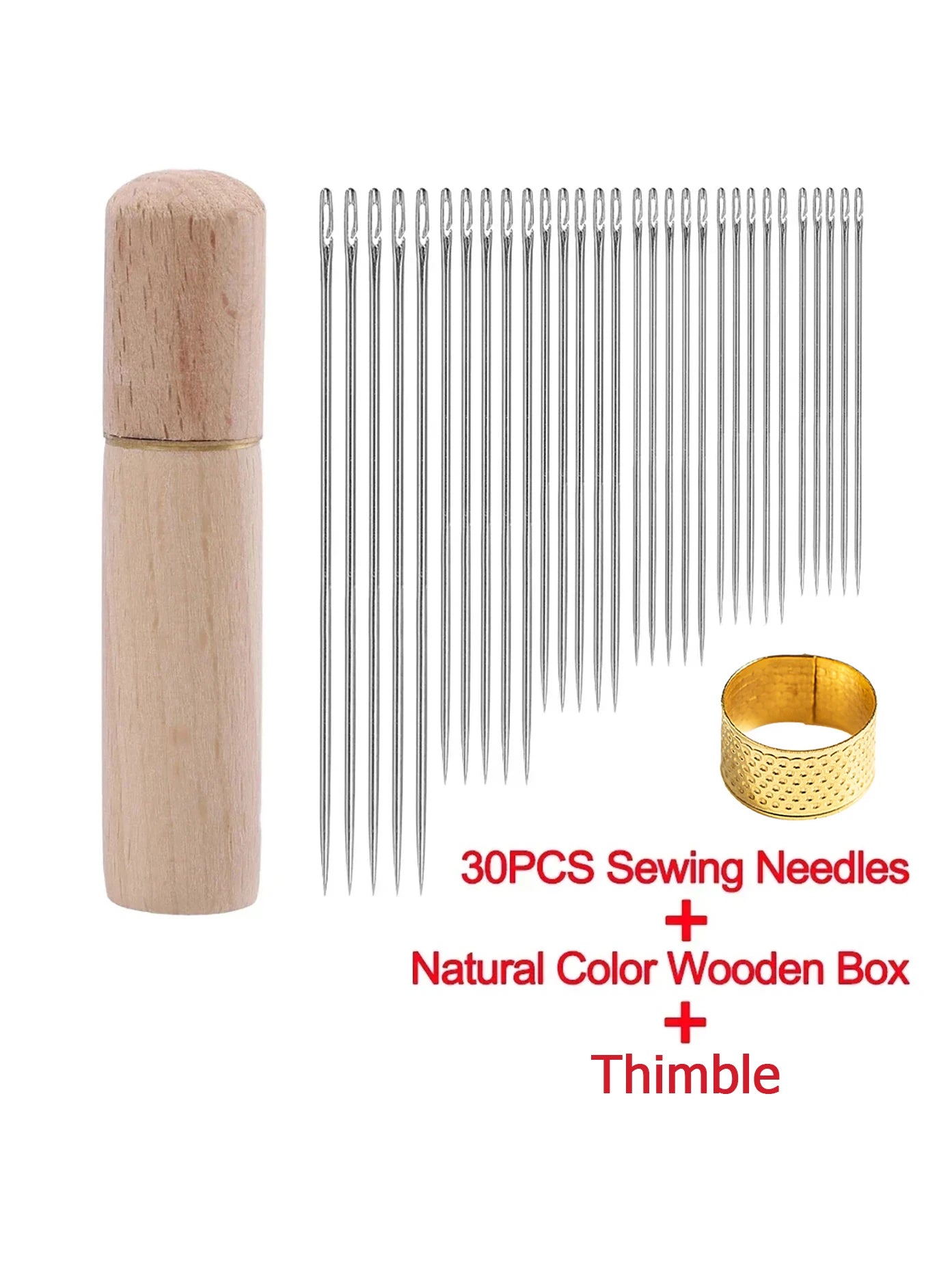 30Pcs Stainless Steel Blind Sewing Needles Self Threading for Elderly DIY