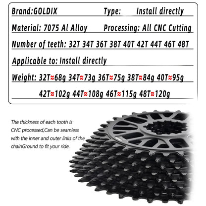 GOLDIX Ultralight CNC Direct Mount Chainring 3-Bolt for MTB & Road Bikes - EXPROTAS
